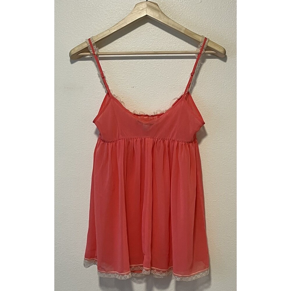 Victoria's Secret Babydoll Chamise Lingerie Y2K Sheer Size Medium Pink Coral - Picture 2 of 6